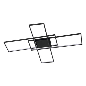 Palco 39" Contemporary Minimalist Metal Adjustable Dimmable Geometric Integrated LED Flush Mount - JONATHAN Y